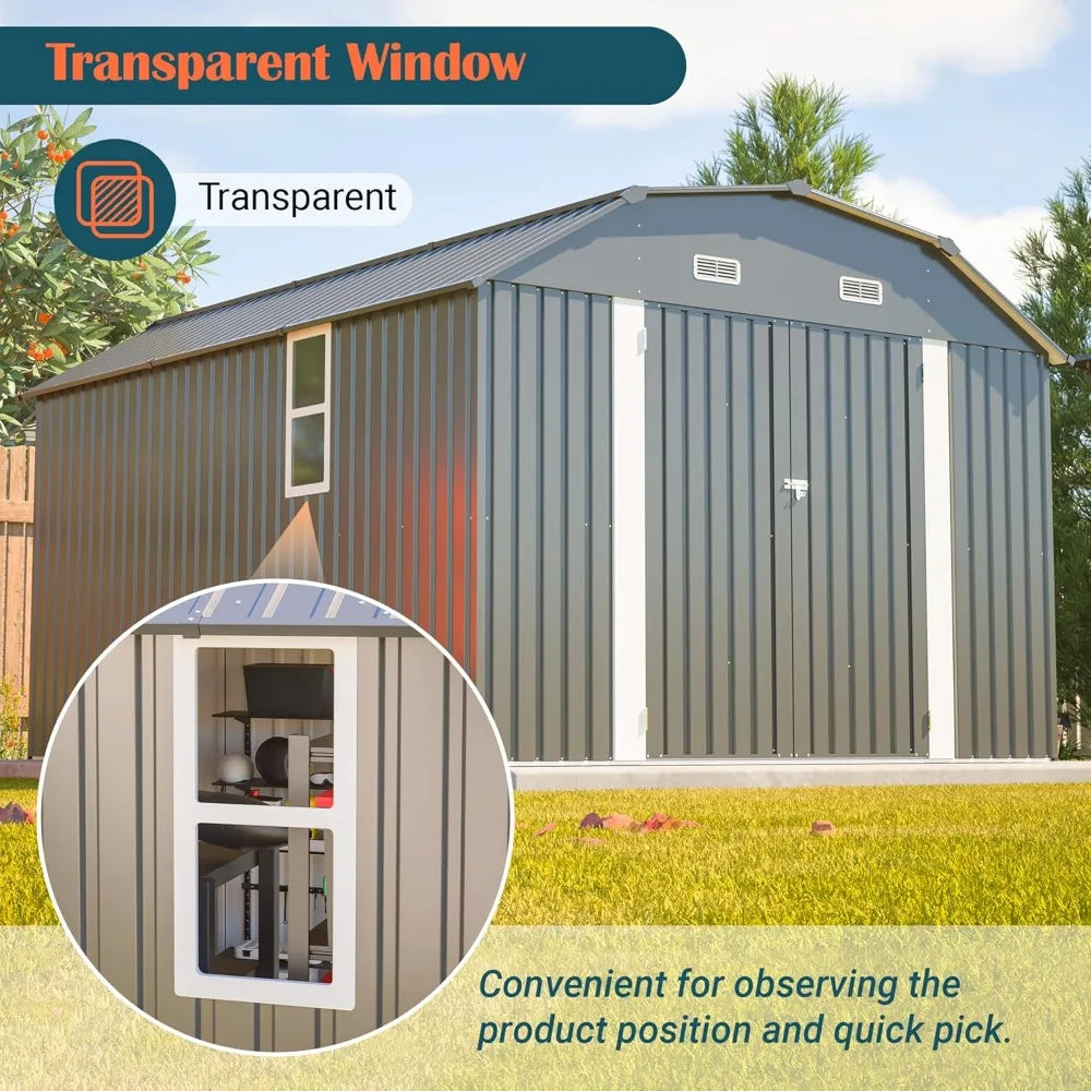 Heavy Duty Metal Storage Shed With Floor Frame Diamond Roof