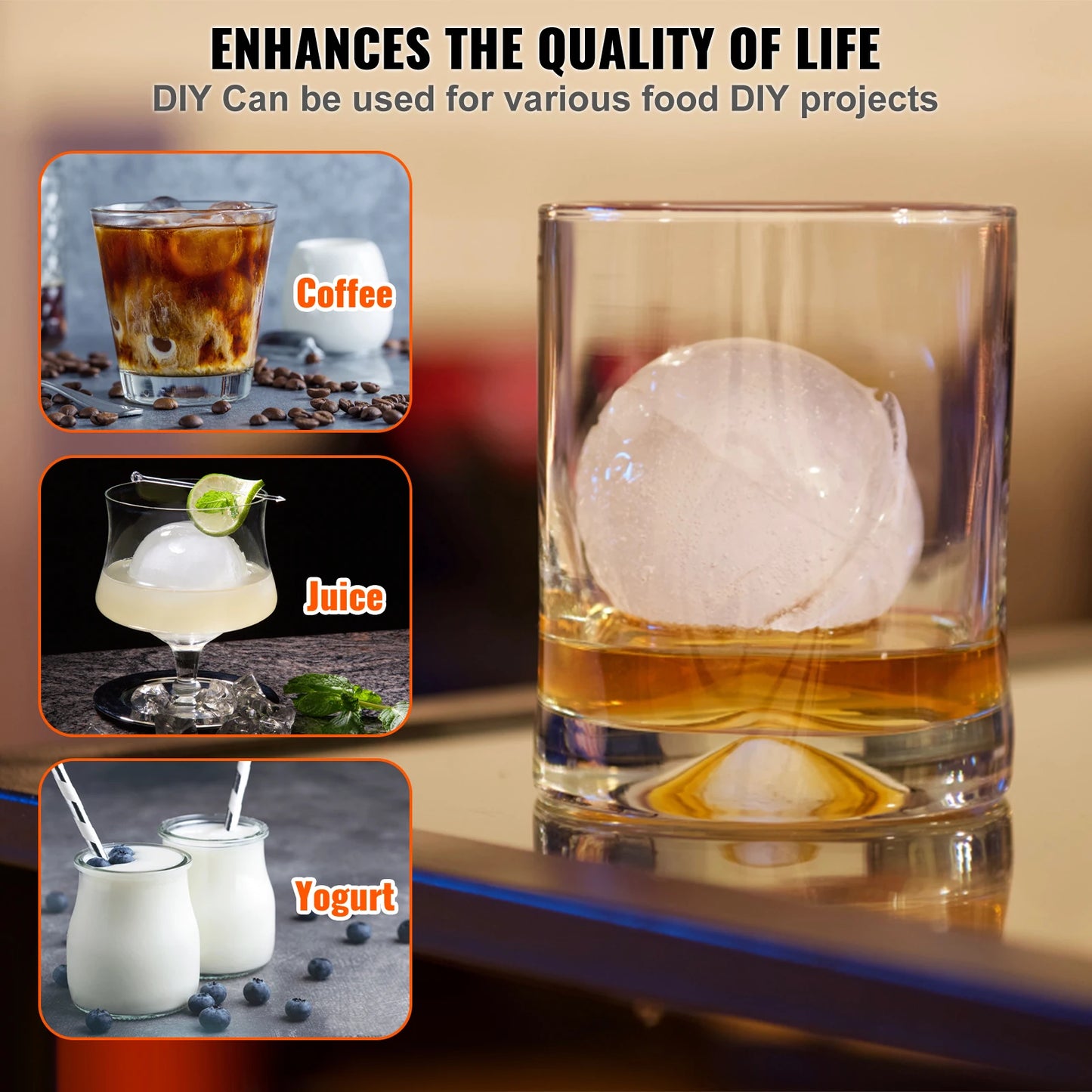 SucceBuy Ice Ball Press Maker Spherical Mold for Bar