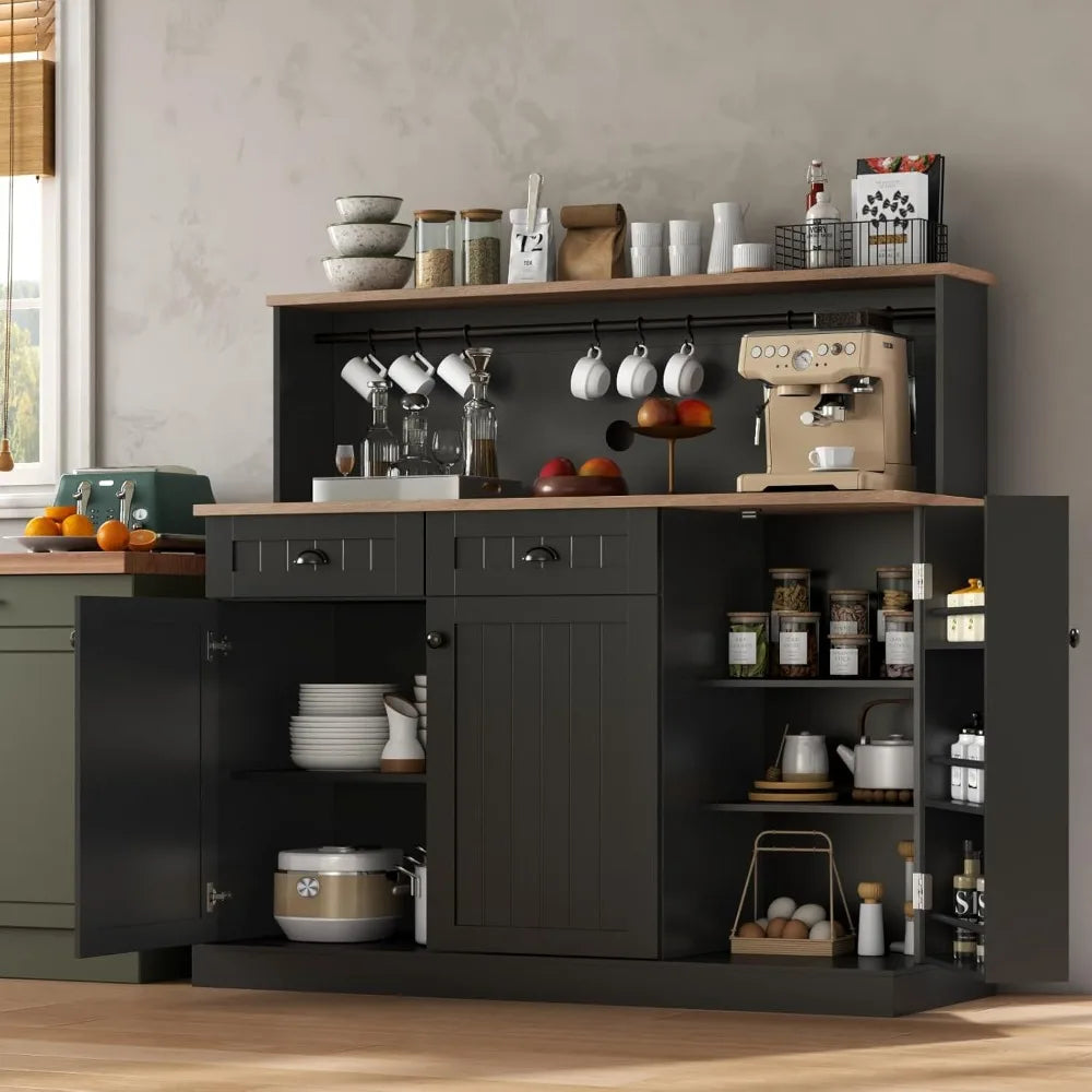 Sideboard Buffet Cabinet With Drawers Adjustable Shelves Farmhouse Kitchen Pantry