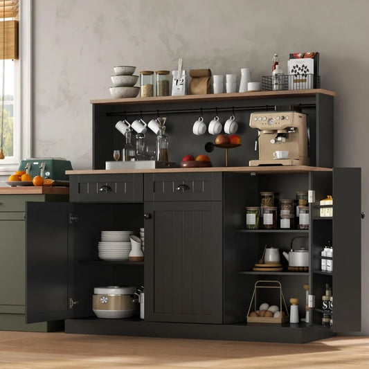 Sideboard Buffet Cabinet With Drawers Adjustable Shelves Farmhouse Kitchen Pantry