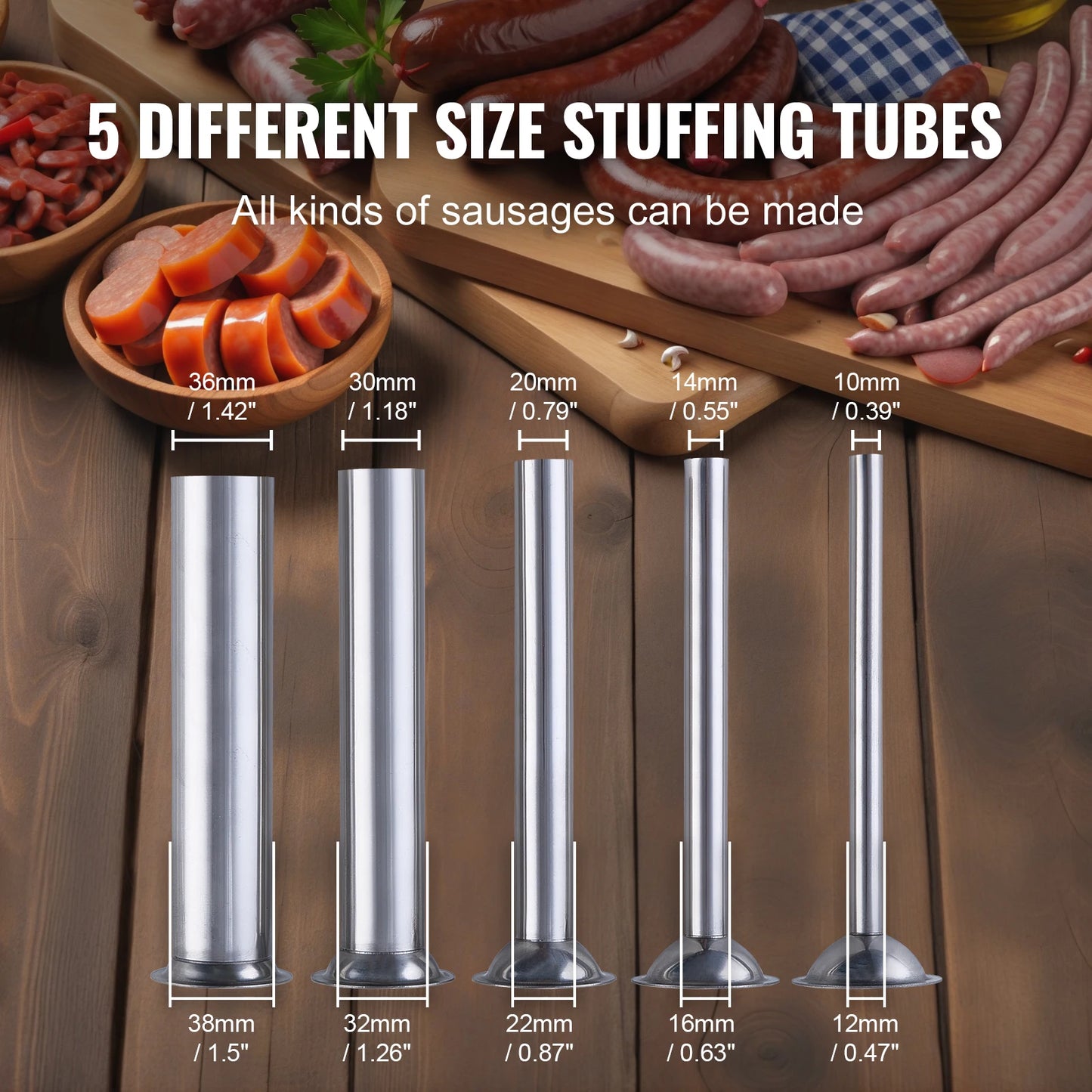 VEVOR Manual Sausage Stuffer Vertical Food Grade 304 Stainless Steel