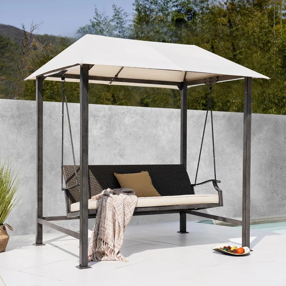 RBXC Grand Patio Outdoor Swing With Canopy And Removable Cushion
