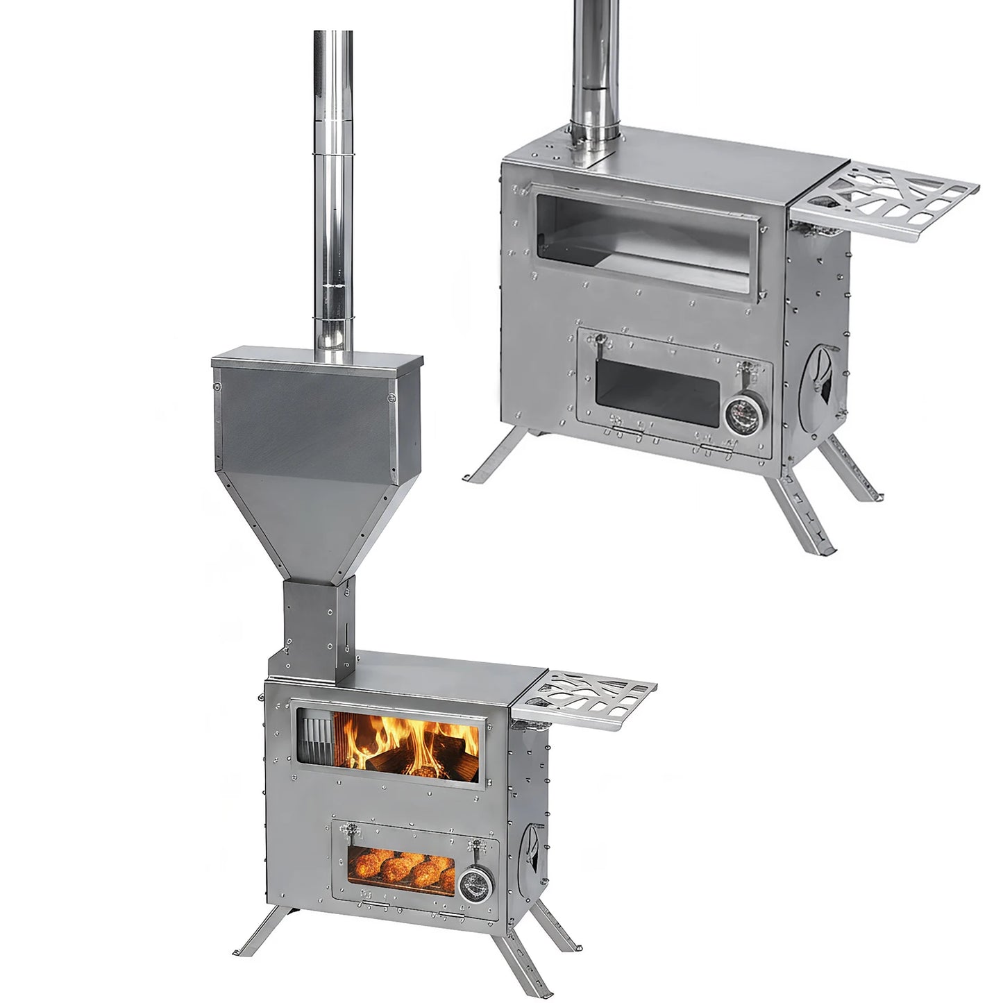 Shunmaii Stainless Steel Hot Tent Stove With Chimney Pipe
