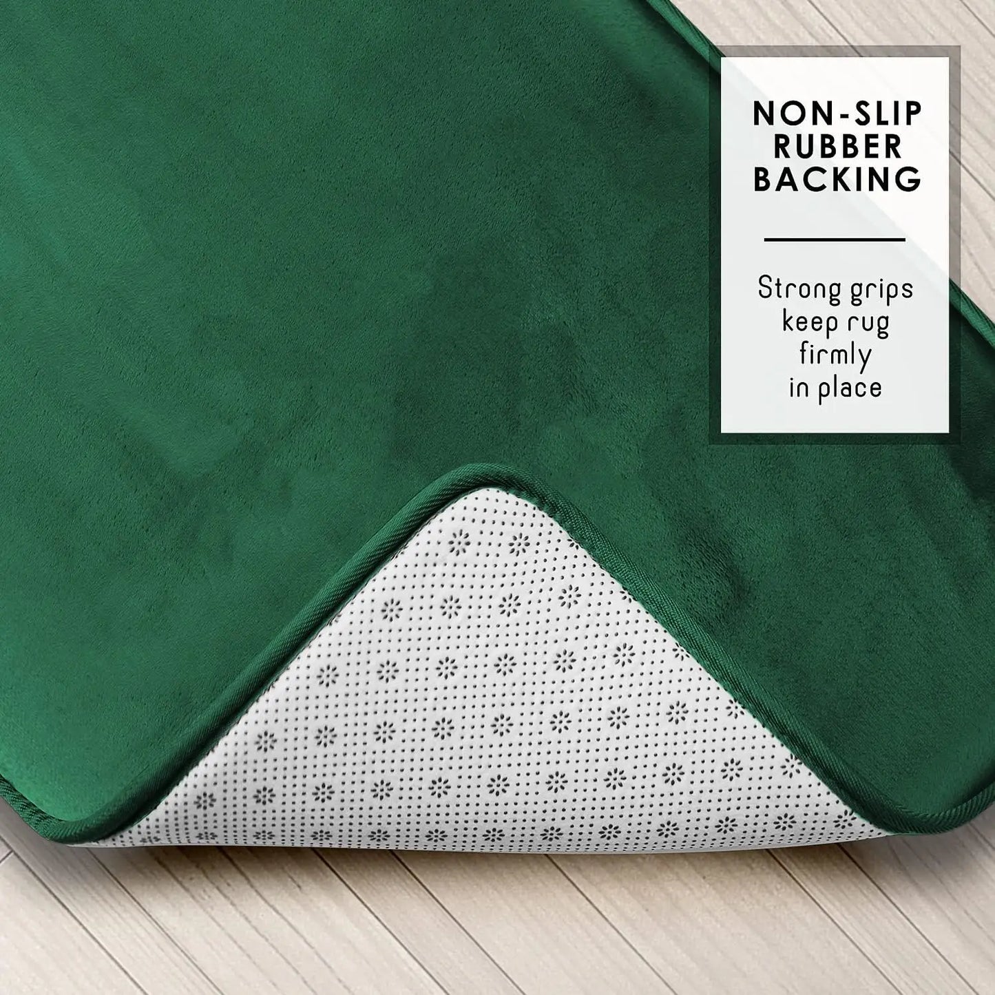 Velvet Memory Foam Bath Rug Set with Non Slip Backing