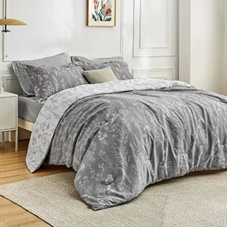 Floral Comforter Set With Pillow Shams Three Piece
