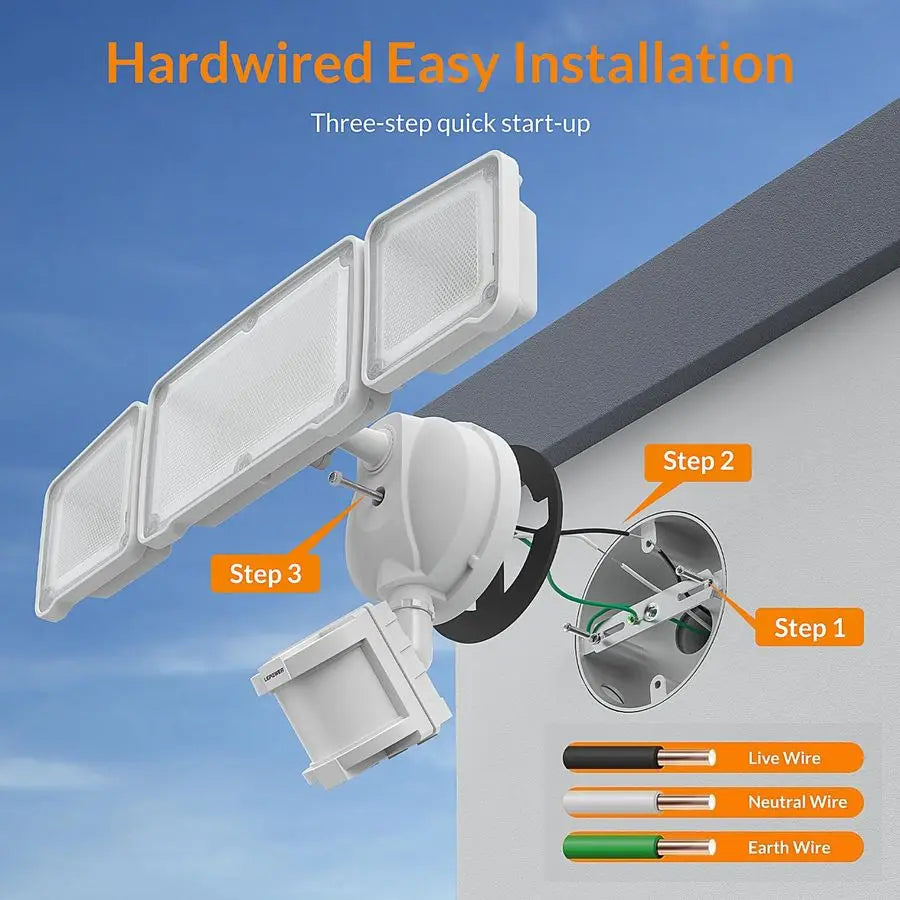 XMSJ LED Security Lights Motion Sensor Outdoor Flood Light 38W