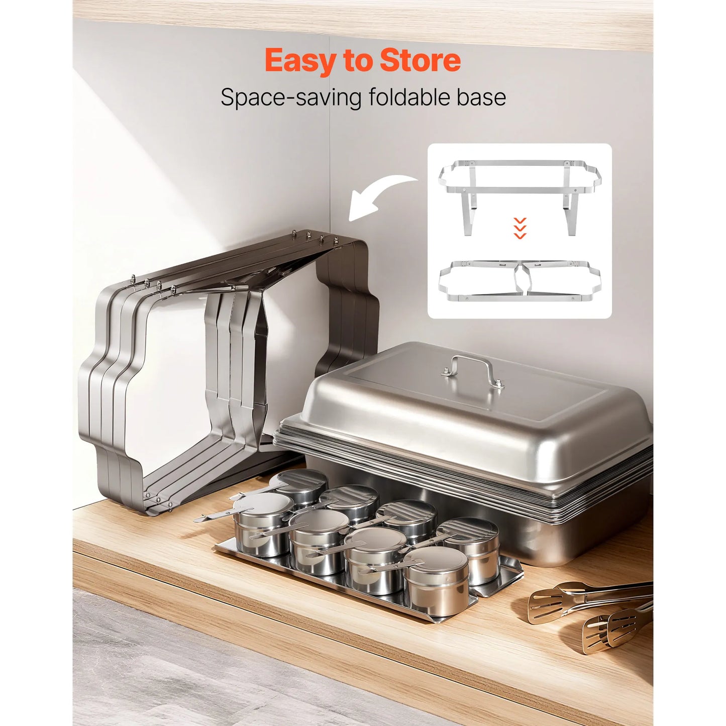 SucceBuy Rectangular Stainless Steel Chafing Dish Set For Banquets