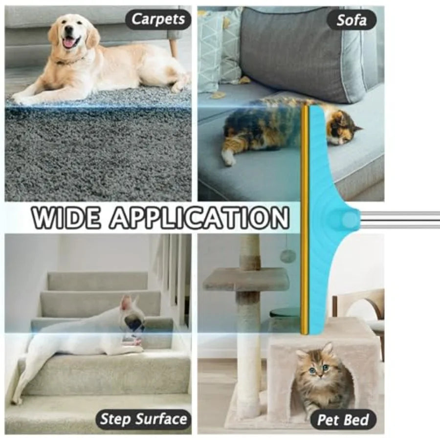 Carpet Rake for Pet Hair Removal With Adjustable Long Handle