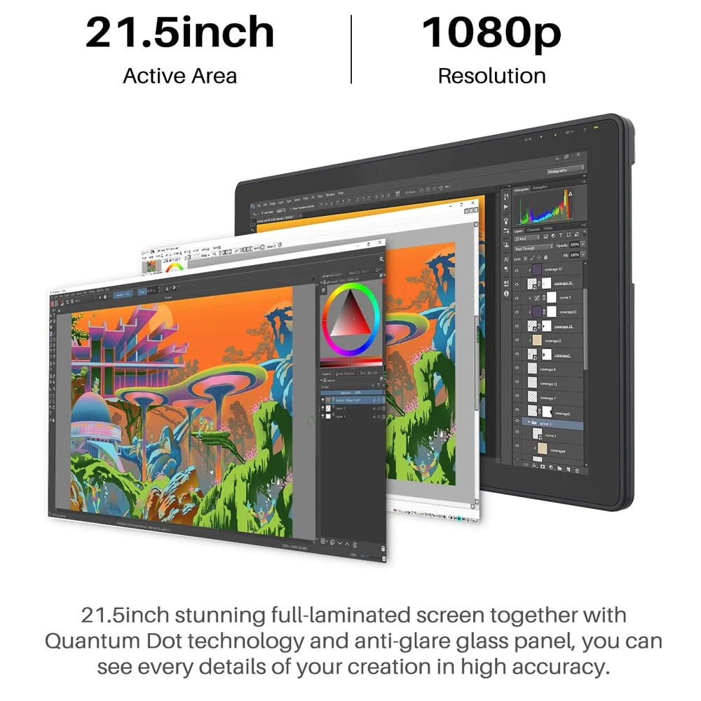 Huion Kamvas 22 Graphic Tablet Monitor With 120 Percent sRGB