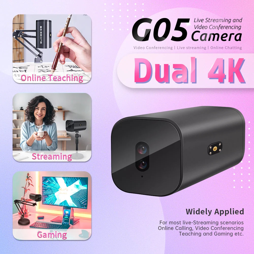 New Landing Dual 4K USB Webcam With 10x Zoom Microphone