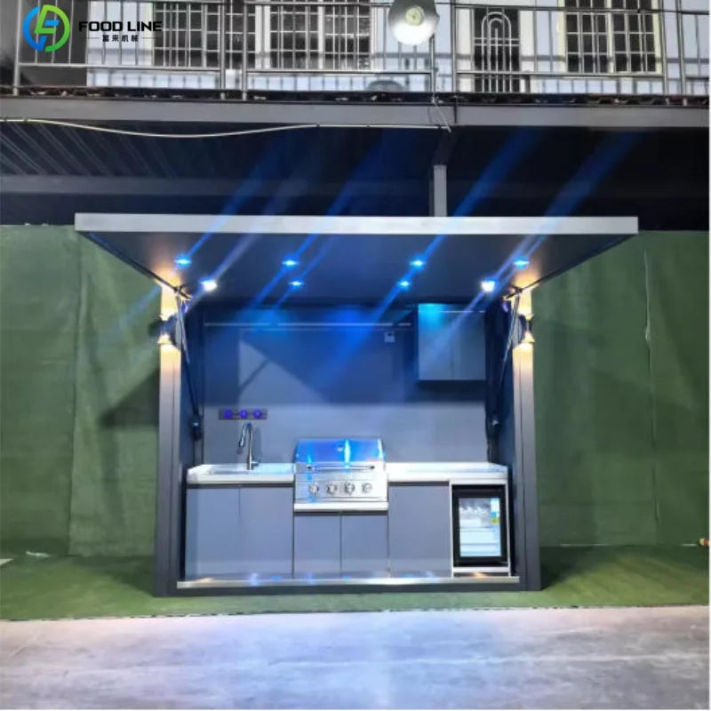 Foodline Stainless Steel Outdoor Kitchen With Sink And Fridge