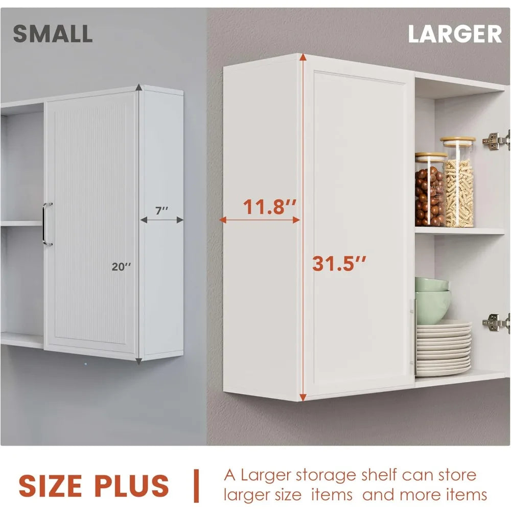 Laundry Room Wall Cabinets With Adjustable Shelves And Doors