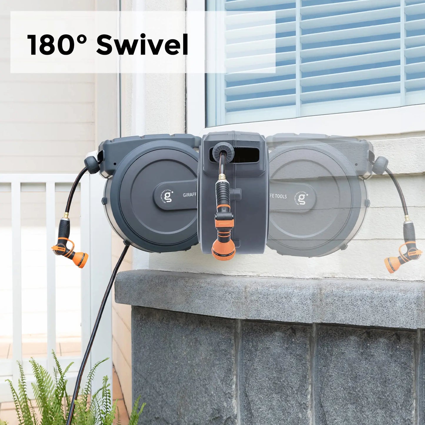 Giraffe Tools Retractable Hose Reel Wall Mounted Automatic Rewind