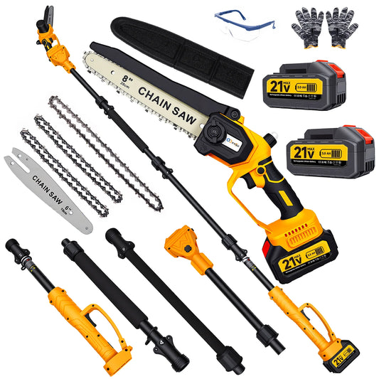 2-In-1 Electric Pole Saw Cordless Extension Pole For Wood Cutting