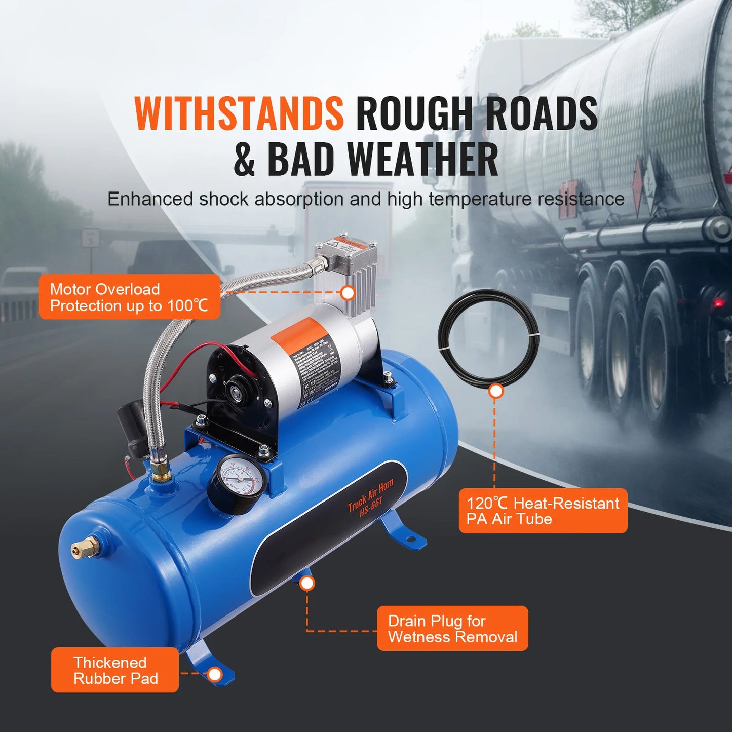 12V Onboard Air Compressor Kit for Train Horns and Tires