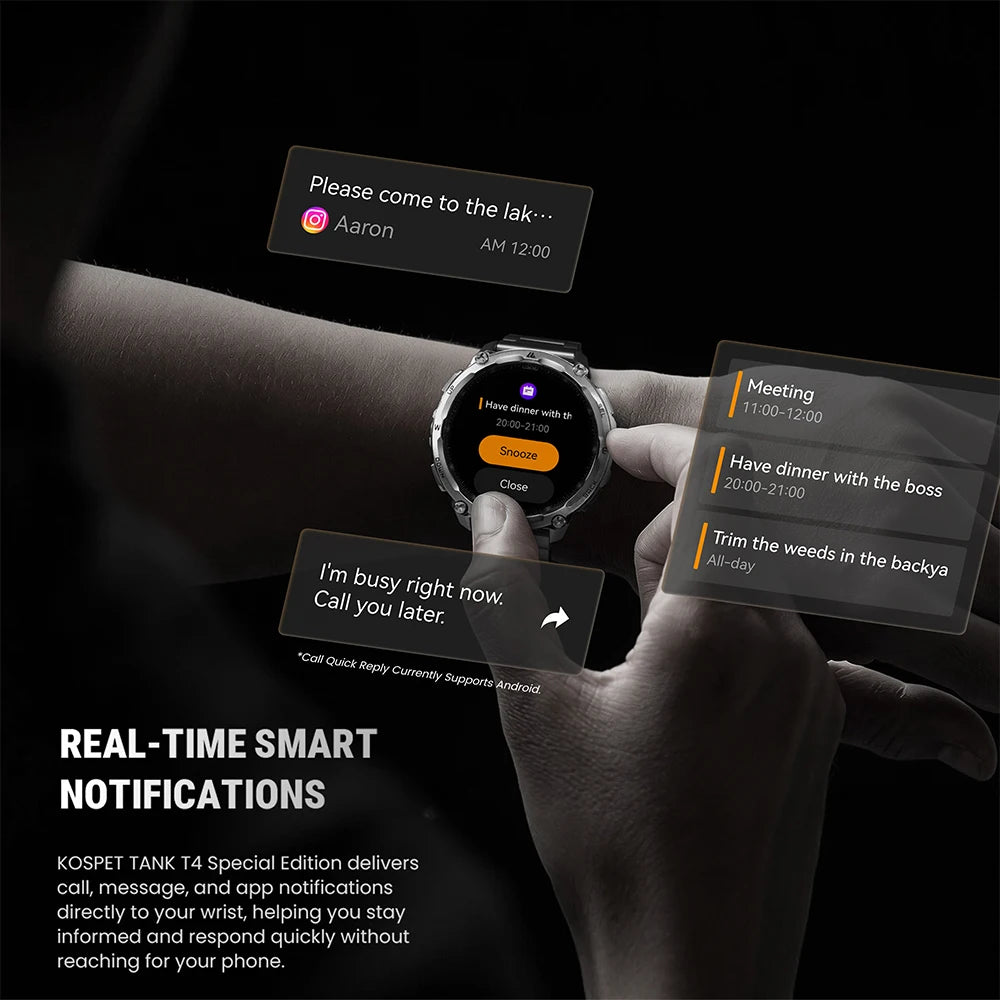 KOSPET Tank T4 GPS Smartwatch For Men 10ATM 180Plus Sports