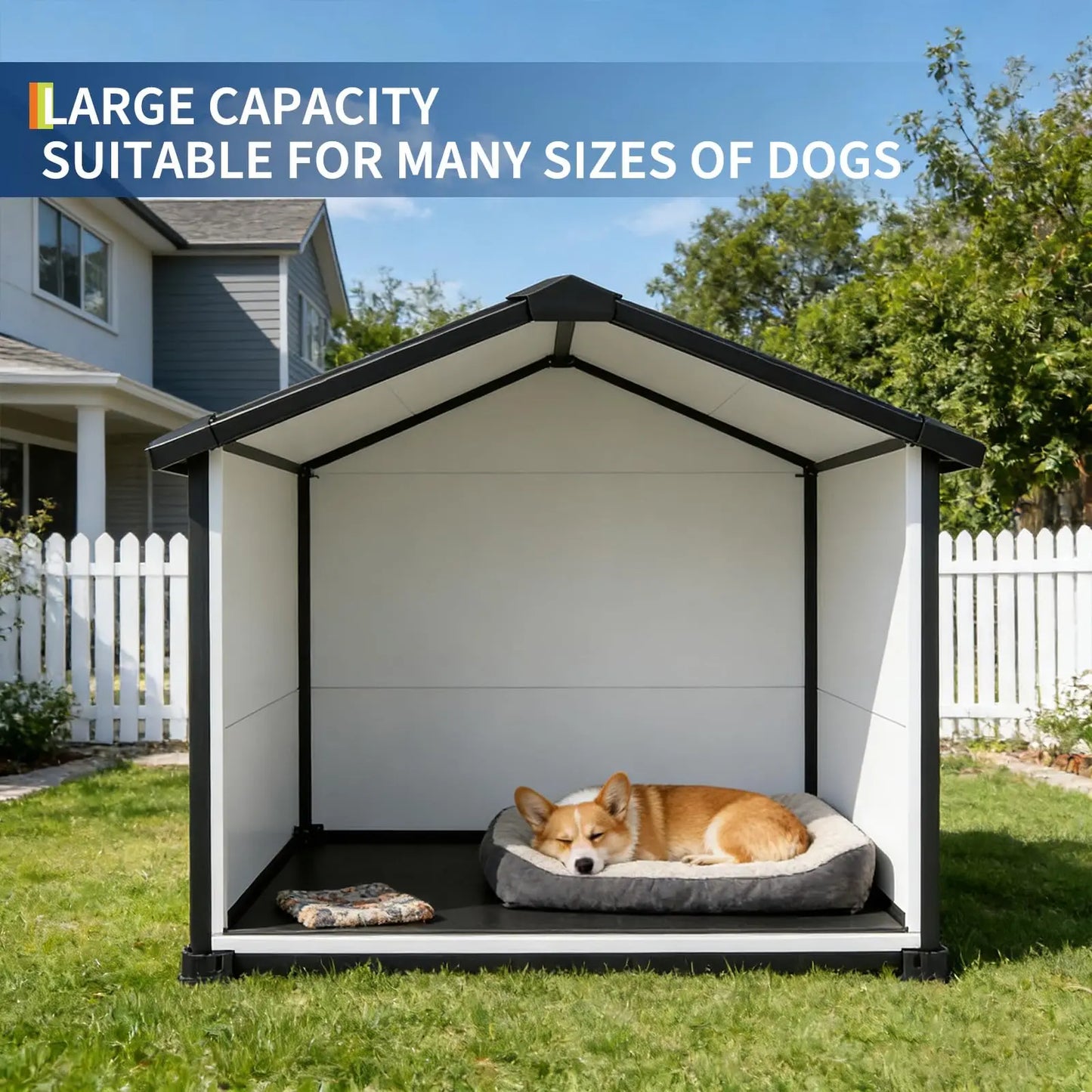 Outdoor Waterproof Insulated Dog Kennel With Elevated Floor