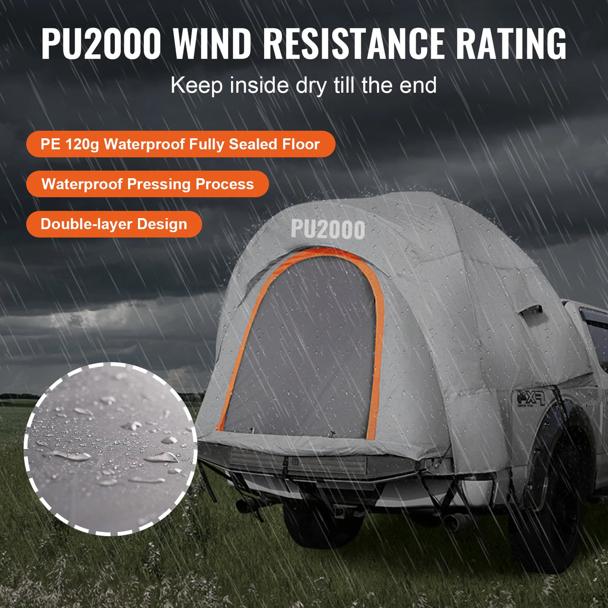 Waterproof Double Layer Truck Bed Tent For Camping Traveling