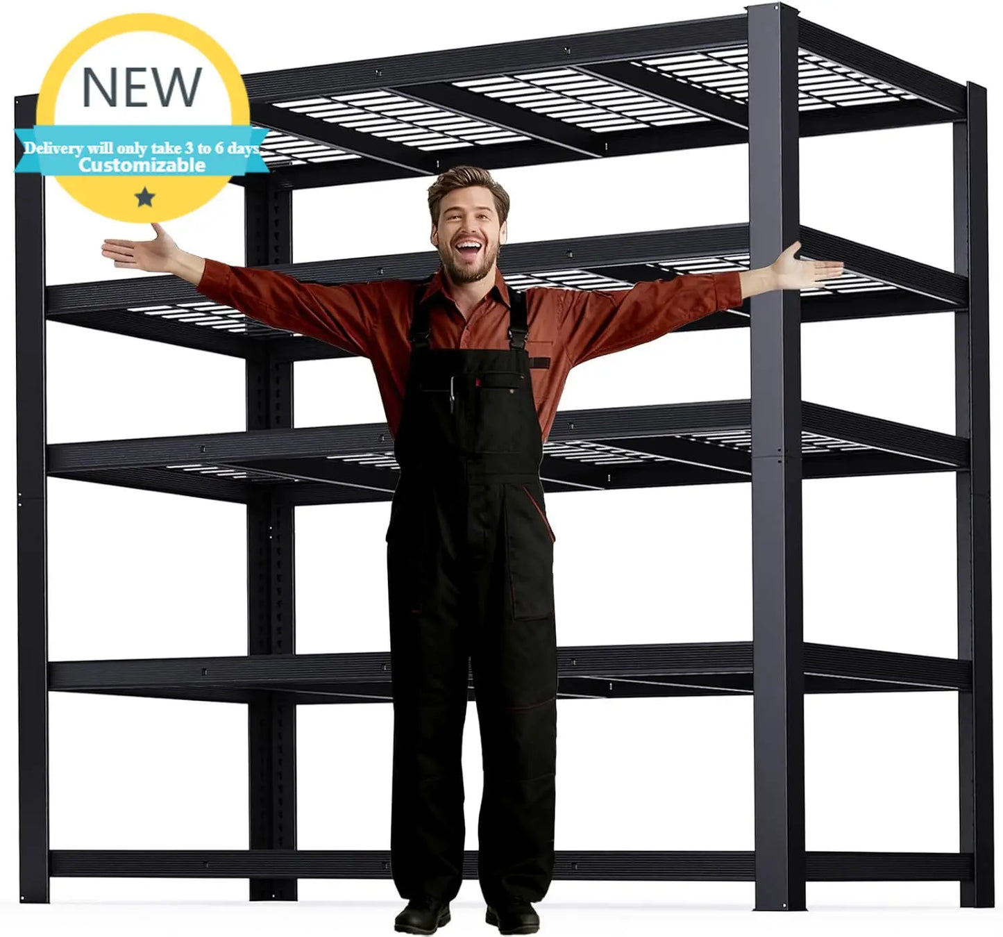 Heavy Duty Metal Shelving Unit 5 Tier Storage Rack With 3050 Lbs Capacity