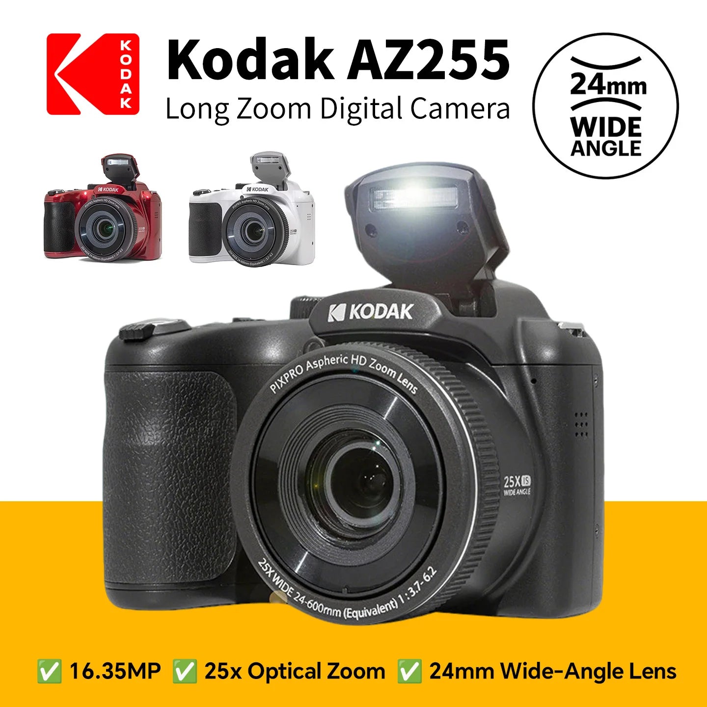 Kodak PIXPRO AZ255 Digital Camera 16MP 25X Optical Zoom