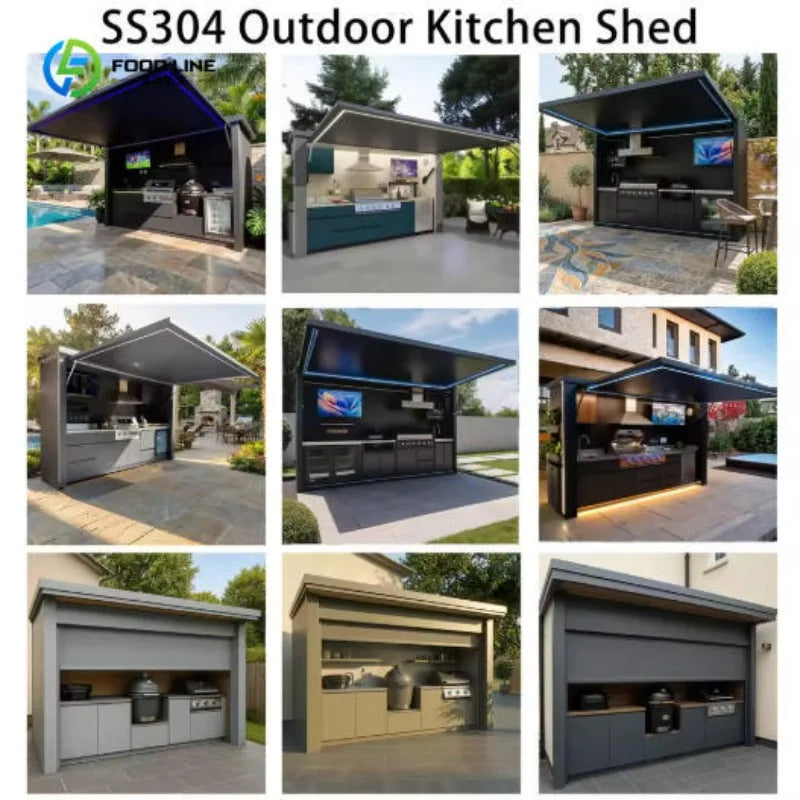 Foodline Stainless Steel Outdoor Kitchen With Sink And Fridge