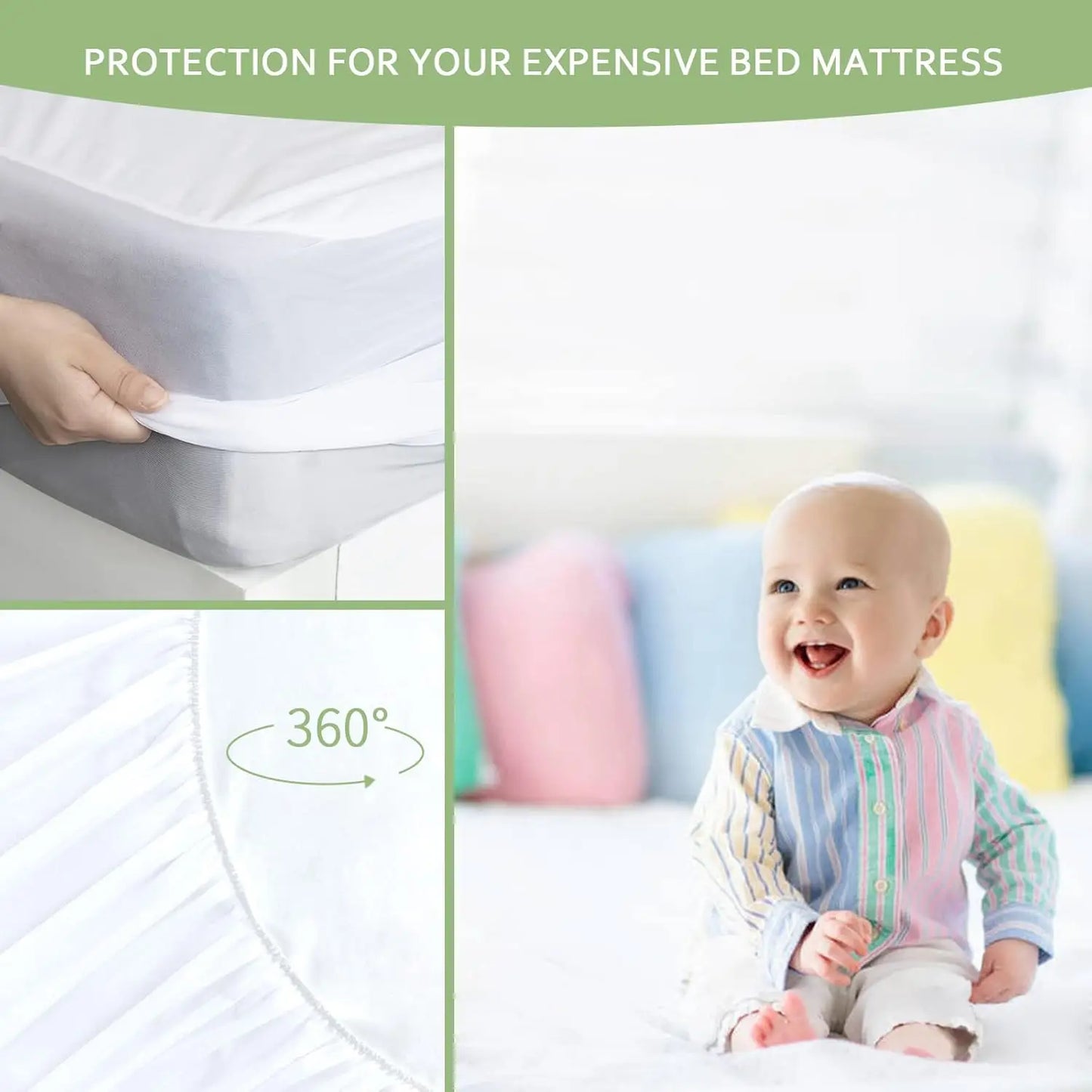Waterproof Mattress Protector Skin Friendly Breathable For Kids