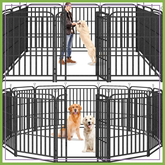 Heavy Duty Dog Playpen 12 Panels With Reinforced Crossbars