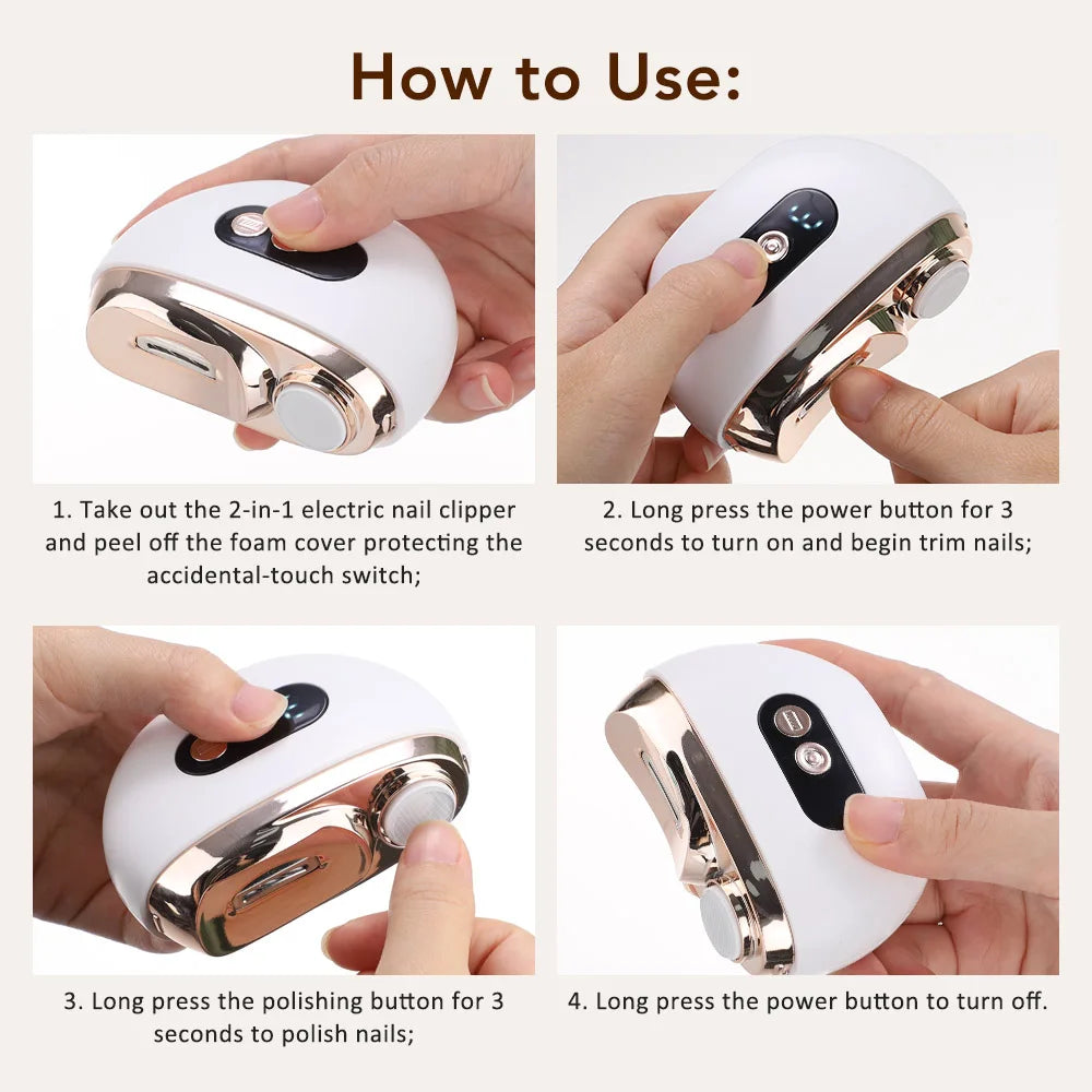 Smart Electric Nail Clippers With Led Light For Seniors