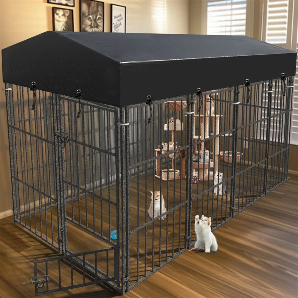 BORWART Heavy Duty Dog Kennel Welded Metal Playpen Roof Cover