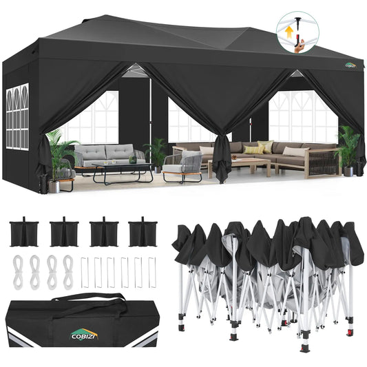 Waterproof Gazebo Tent Pop Up Canopy With Six Sidewalls