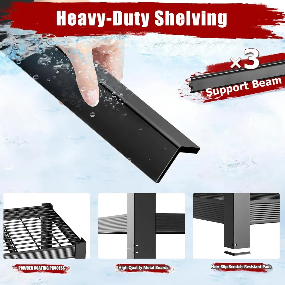 Heavy Duty Metal Shelving Unit 5 Tier Storage Rack With 3050 Lbs Capacity