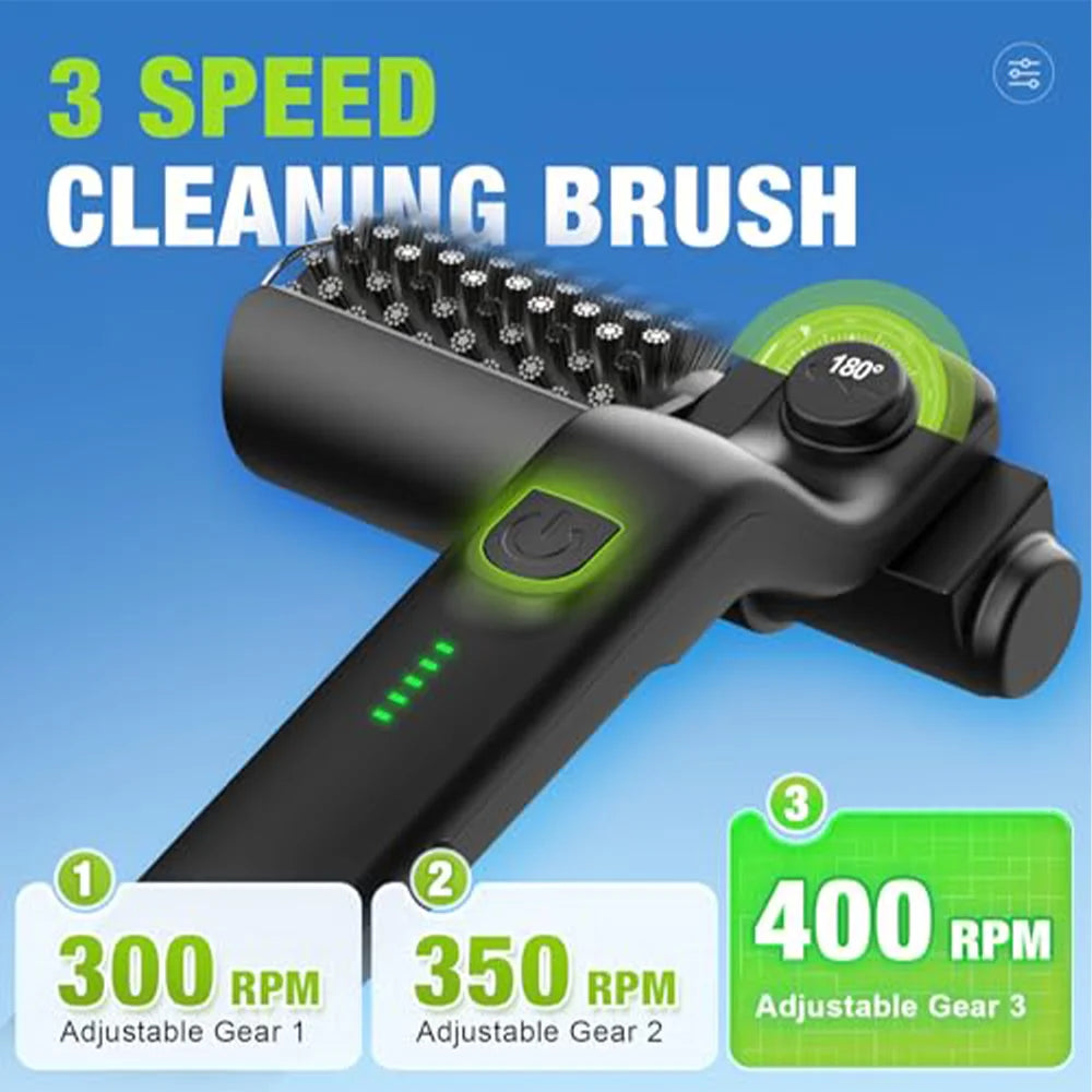 Rechargeable Electric Grill Brush With 3 Speed Motor For Grills