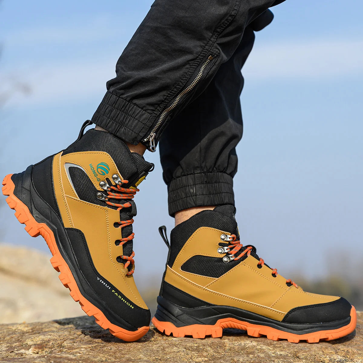 Veigar Men Safety Shoes Breathable Anti Puncture Steel Toe Boots
