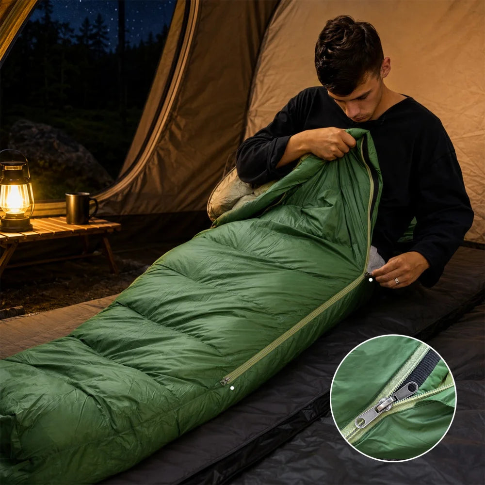 Night Cat Ultralight Duck Down Sleeping Bag For Outdoor Camping