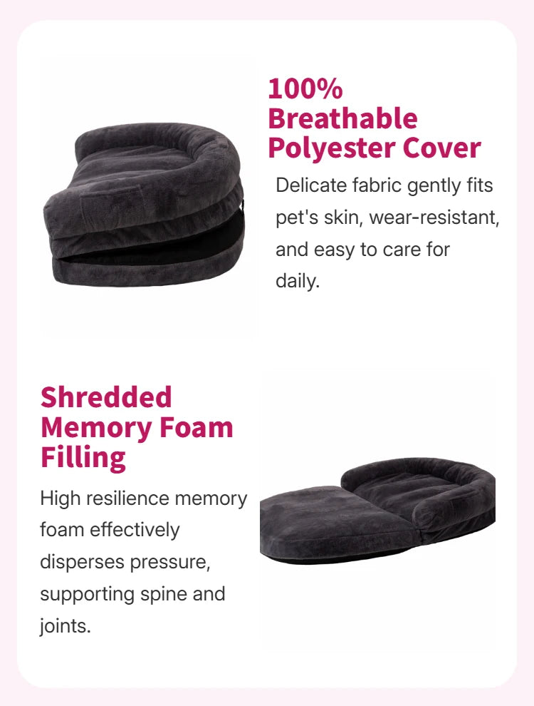 Dual Use Extra Large Pet Bed Foldable Cozy Cuddler For Pets And Owners
