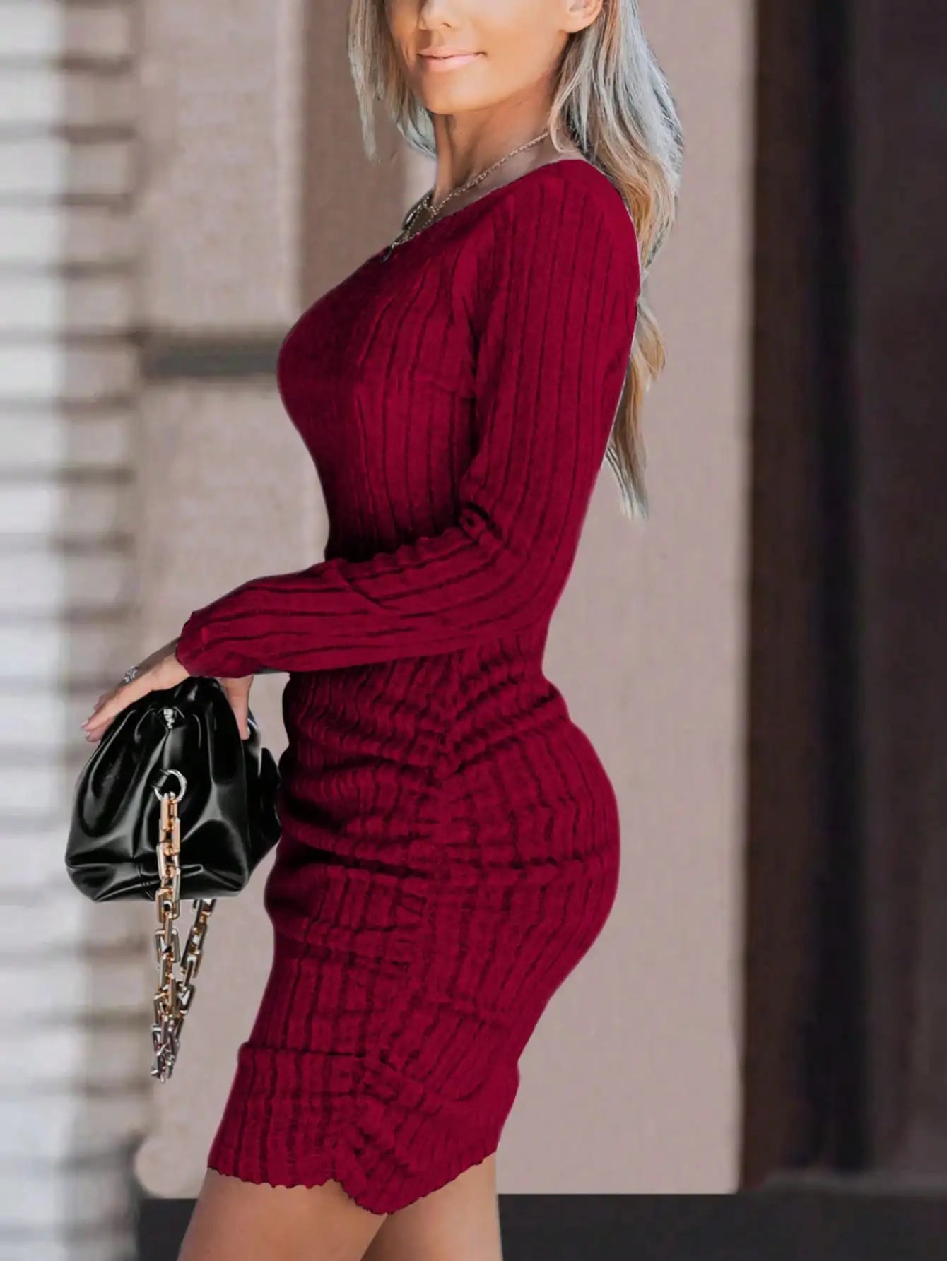 Women Ribbed Knit Off Shoulder Bodycon Dress Party Wedding Occasions