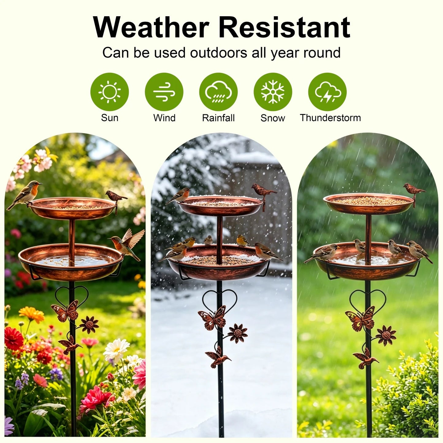 Premium Double Layer Bird Bath Stand For Outdoor Garden Decor