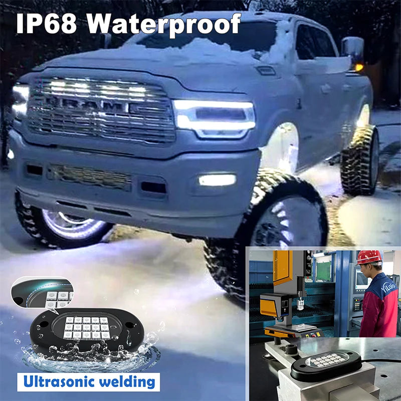 Yilaie 12V LED Underbody Chassis Lights With App Control