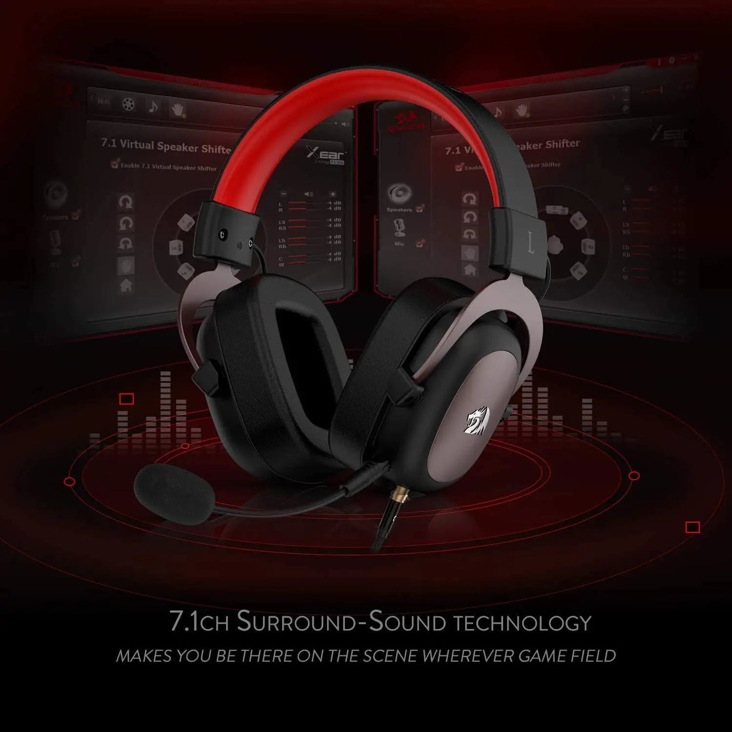 Redragon H510 Zeus Wired Gaming Headset Surround Sound Detachable Microphone