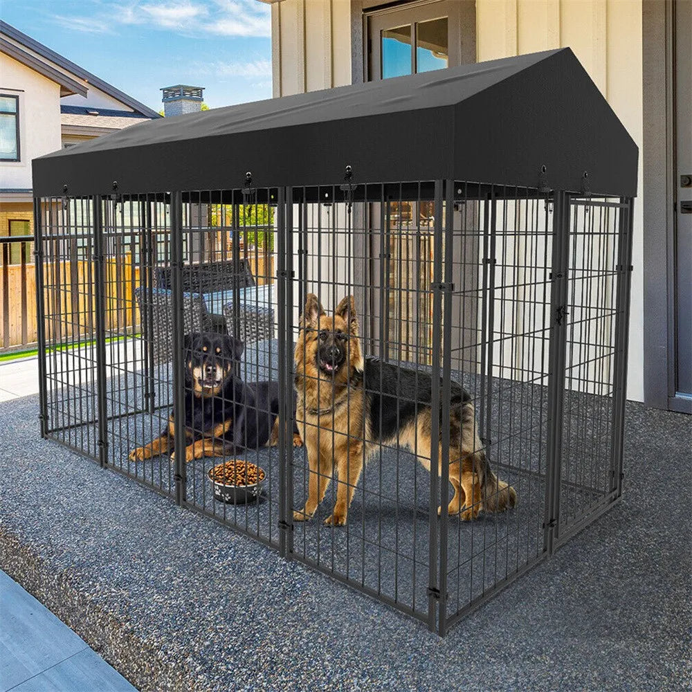 BORWART Heavy Duty Dog Kennel Welded Metal Playpen Roof Cover