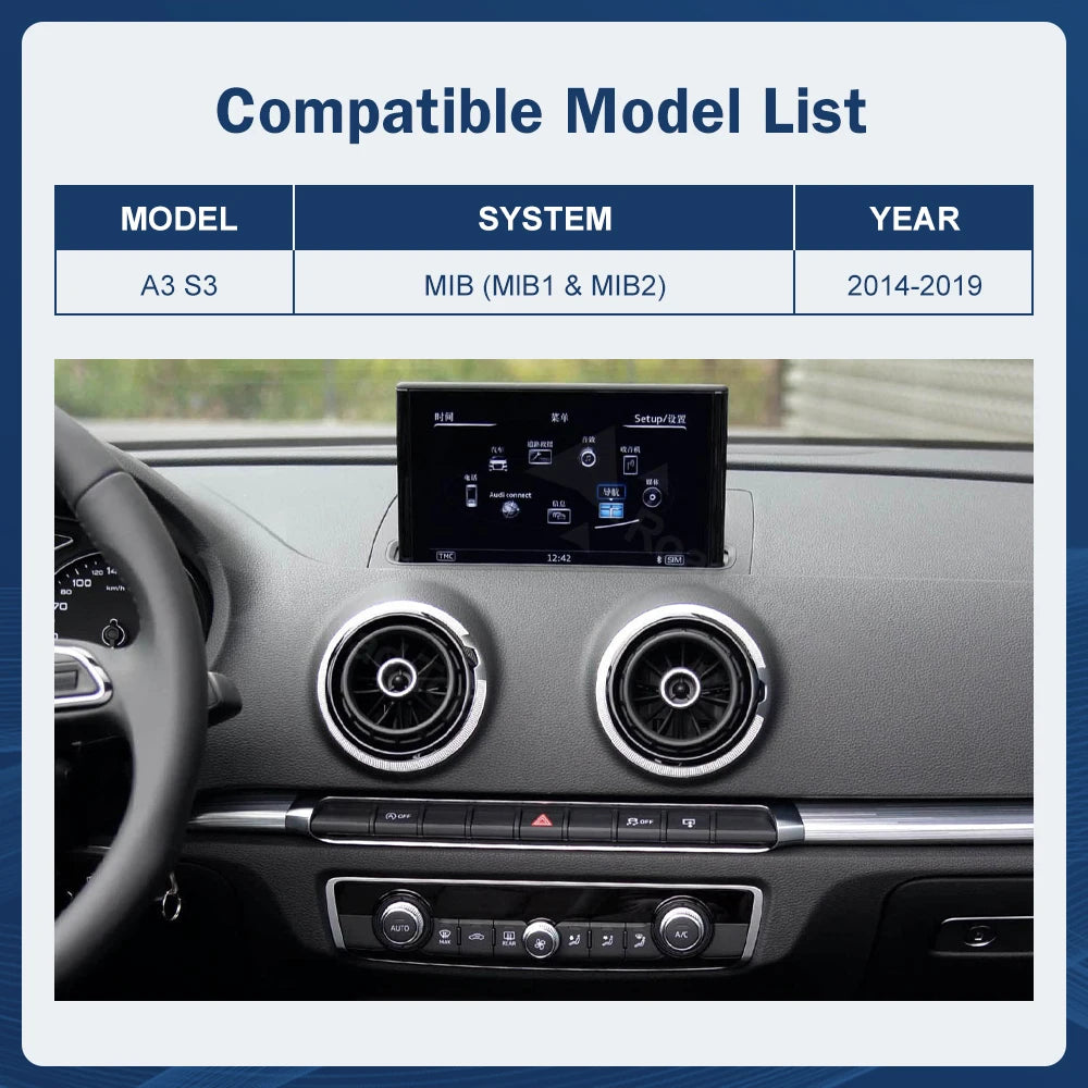 Road Top Wireless CarPlay Android Auto Touch Screen Display Audi