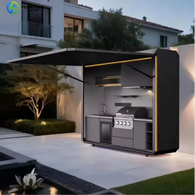 Foodline Stainless Steel Outdoor Kitchen With Sink And Fridge
