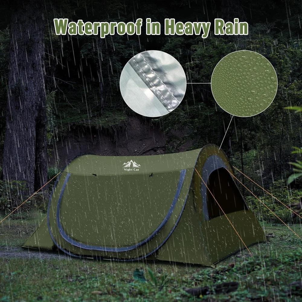 Night Cat Two Person Pop Up Camping Tent With Mosquito Net