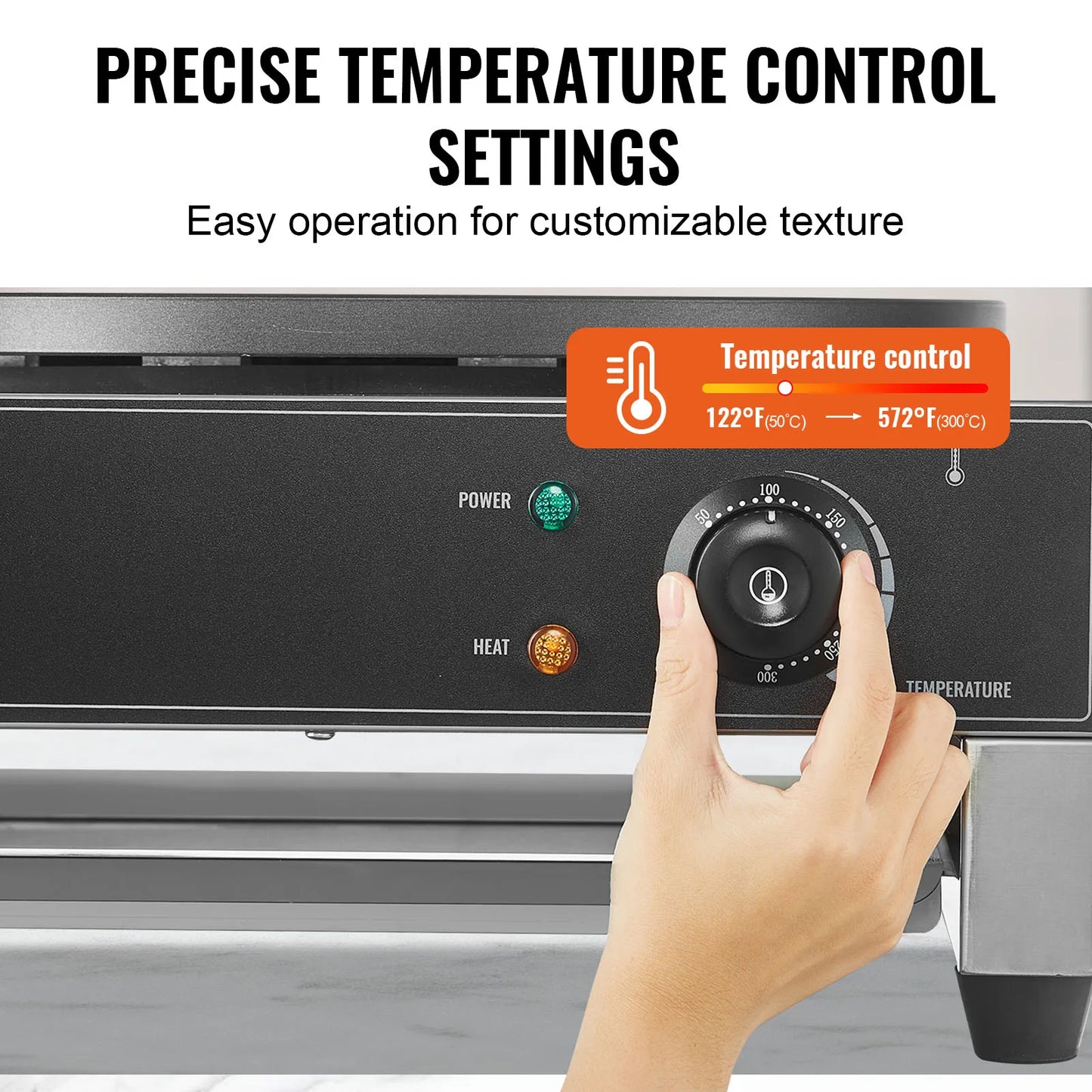 SucceBuy Electric Crepe Maker Commercial Flat Plate Nonstick Griddle