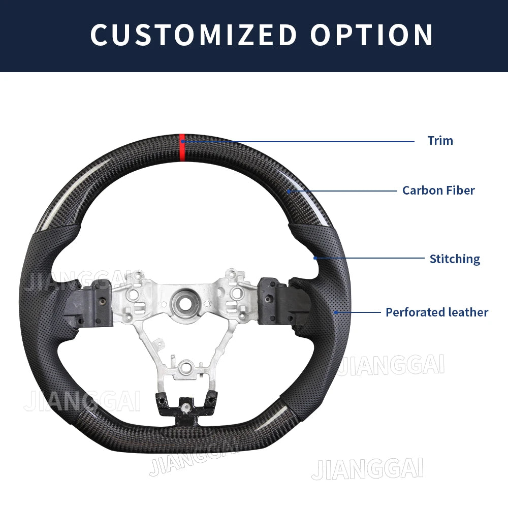 Jianggai Real Carbon Fiber DShaped Steering Wheel Subaru WRX STI