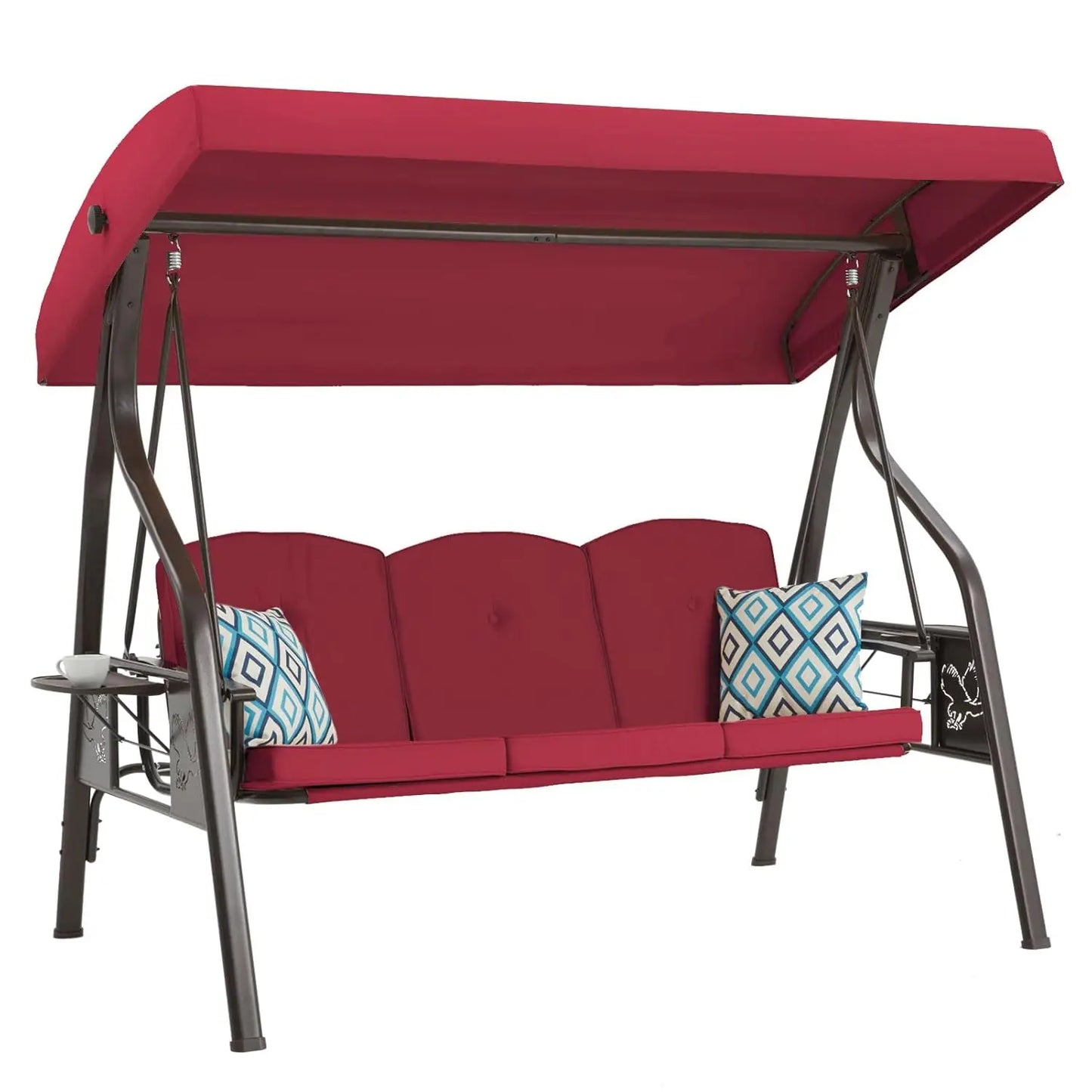 Three Seat Outdoor Patio Swing Bed Chair With Stand