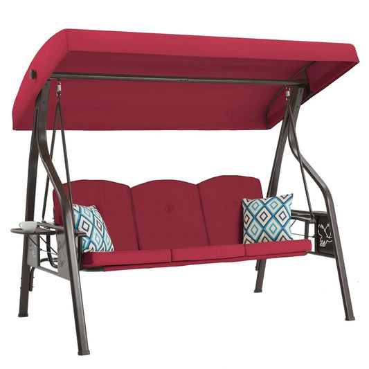Three Seat Outdoor Patio Swing Bed Chair With Stand
