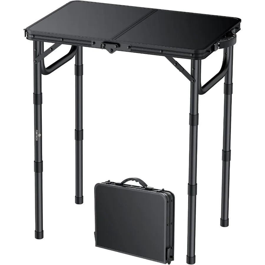 Lightweight Aluminum Folding Camping Table With Adjustable Heights