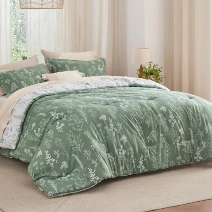 Floral Comforter Set Duvet Cover And Pillow Shams Bedding