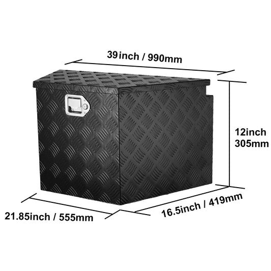 SucceBuy Aluminum Trailer Tongue Box Heavy Duty Tool Chest